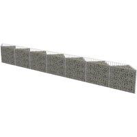 vidaXL Gabion Wall Galvanised Steel 450x30x50 cm, Silver