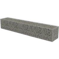 vidaXL Gabion Wall with Covers Galvanised Steel 300x50x50 cm, Silver