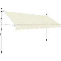 vidaXL Manual Retractable Awning 350cm Cream, Cream