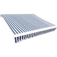 vidaXL Awning Top Sunshade Canvas Blue & White 450X300cm, Blue