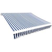 vidaXL Awning Top Sunshade Canvas Blue & White 500X300cm, Blue