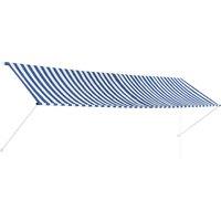 vidaXL Retractable Awning 400X150cm Blue And White, Multi