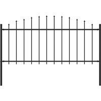 vidaXL Garden Fence With Spear Top Steel, Black