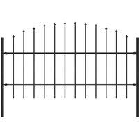 vidaXL Garden Fence With Spear Top Steel, Black