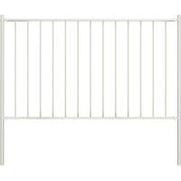 vidaXL Fence Panel With Posts Powder-coated Steel 1.7X1.25 M White, White