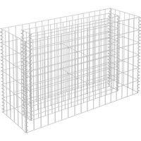 vidaXL Gabion Raised Bed Galvanised Steel 90x30x60 cm, Silver