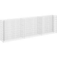 vidaXL Gabion Raised Bed Galvanised Steel 270X30X90cm, Silver