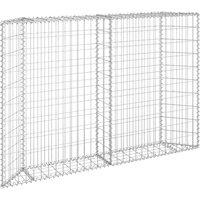 vidaXL Trapezium Gabion Raised Bed Galvanised Steel 150x20x100 cm, Silver