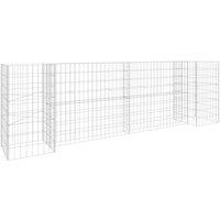 vidaXL H-Shaped Gabion Planter Steel Wire 260x40x80 cm, Silver