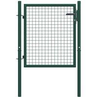 vidaXL Fence Gate Steel 100x75 cm Green, Green