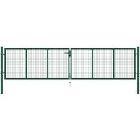vidaXL Mesh Garden Gate Steel 400X75cm Green, Green