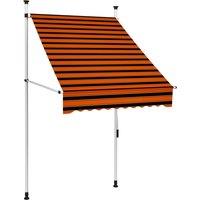 vidaXL Manual Retractable Awning 100cm Orange And Brown, Multi