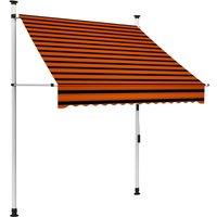 vidaXL Manual Retractable Awning 150cm Orange And Brown, Multi