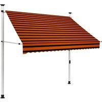 vidaXL Manual Retractable Awning 200cm Orange And Brown, Multi