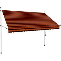 vidaXL Manual Retractable Awning 250cm Orange And Brown, Multi