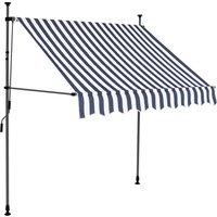 vidaXL Manual Retractable Awning With LED 200cm Blue And White, Multi