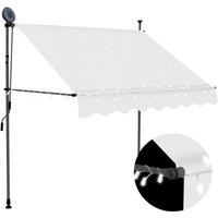 vidaXL Manual Retractable Awning With LED 150cm Cream, Cream