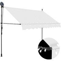 vidaXL Manual Retractable Awning With LED 300cm Cream, Cream