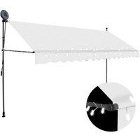 vidaXL Manual Retractable Awning With LED 350cm Cream, Cream