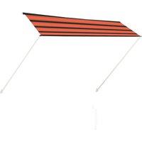 vidaXL Retractable Awning 300X150cm Orange And Brown, Multi