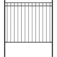 vidaXL Garden Fence Steel 1.7X0.8 M Black, Black
