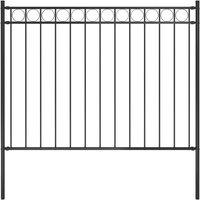 vidaXL Garden Fence Steel 1.7X1.2 M Black, Black