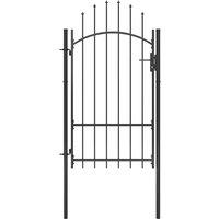 vidaXL Garden Gate Steel 1X2.2 M Black, Black