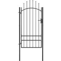 vidaXL Garden Gate Steel 1X2.5 M Black, Black
