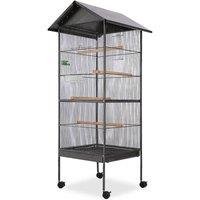 vidaXL Bird Cage With Roof 66X66X155cm Steel - Black, Black