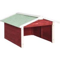 vidaXL Robotic Lawn Mower Garage 72X87X50cm Red And White Firwood, Red