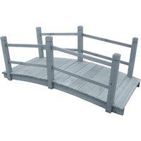 vidaXL Garden Bridge Grey 140x60x56cm Solid Firwood, Grey