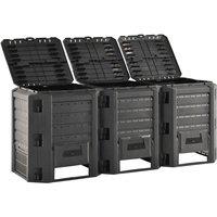 vidaXL Garden Composter Black 1200 L, Black