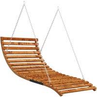 vidaXL Swing Bed Solid Bent Wood with Teak Finish 143x120x65cm, Brown