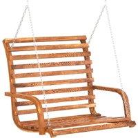 vidaXL Swing Bench Solid Bent Wood with Teak Finish 126x63x92cm, Brown
