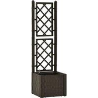 vidaXL Garden Raised Bed with Trellis and Self Watering System Mocha, Brown