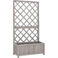 vidaXL Garden Trellis Planter Grey 70x30x135cm Solid Firwood, Grey
