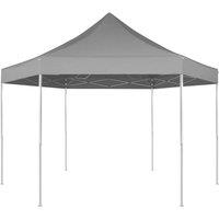 vidaXL Hexagonal Pop-Up Foldable Marquee Grey 3.6x3.1 m, Grey