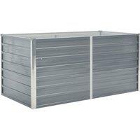 vidaXL Raised Garden Bed 160x80x77cm Galvanised Steel Grey, Grey
