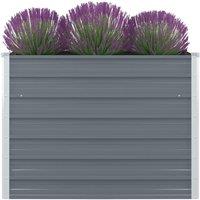 vidaXL Raised Garden Bed 100x100x77cm Galvanised Steel Grey, Grey