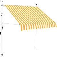 vidaXL Manual Retractable Awning 200cm Orange and White Stripes, Orange
