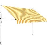 vidaXL Manual Retractable Awning 300cm Orange and White Stripes, Orange