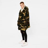 Dreamscene Camo Oversized Hoodie Blanket Giant Wearable Sherpa Sweatshirt Khaki, Green