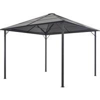 vidaXL Gazebo With Roof Aluminium 3x3m Black, Black