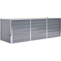 vidaXL Garden Raised Bed Galvanised Steel 240x80x77cm Grey, Grey