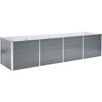 vidaXL Garden Raised Bed Galvanised Steel 320x80x77cm Grey, Grey
