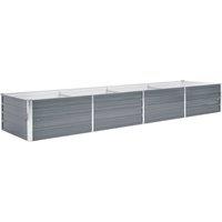 vidaXL Garden Raised Bed Galvanised Steel 320x80x45cm Grey, Grey