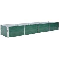 vidaXL Garden Raised Bed Galvanised Steel 320x80x45cm Green, Green
