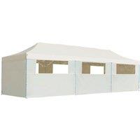 vidaXL Folding Pop-up Party Tent with 8 Sidewalls 3x9 m Cream, Cream