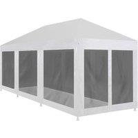 vidaXL Party Tent With 8 Mesh Sidewalls 9x3m, Black