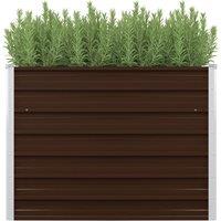 vidaXL Raised Garden Bed Brown 100x100x77cm Galvanised Steel, Brown